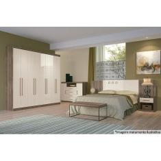 Guarda Roupa Casal Master Vip 8.4 8 Portas de Abrir 4 Gavetas MDF-MDP Atacama Santos Andirá