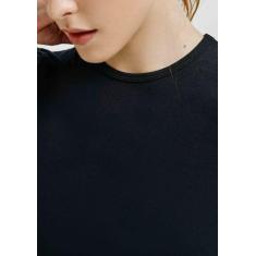 Blusa Básica Feminina Manga Longa Em Algodão - Hering, XG, Preto