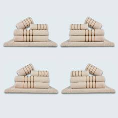 Jogo De Toalhas 20 Pçs Coleção Dubai 100% Algodão Bege