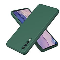Capa protetora à prova de choque Capa de silicone compatível com capa Samsung Galaxy A50/A30S, capa de silicone líquida protetora ultrafina à prova de choque com capa protetora de forro de microfibra