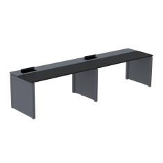 Mesa de Plataforma Simples para 2 Pessoas Corporativa 110x792/2p Pscpp110/792/2p Preto/Grafito