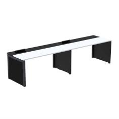 Mesa de Plataforma Simples para 2 Pessoas Corporativa 140x792/2p Pscpp140/792/2p Branco/Preto