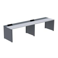 Mesa de Plataforma Simples para 2 Pessoas Corporativa 110x792/2p Pscpp110/792/2p Cinza/Grafito
