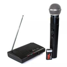 Microfone sem fio uhf wireless bivolt karaokê pro kp-910