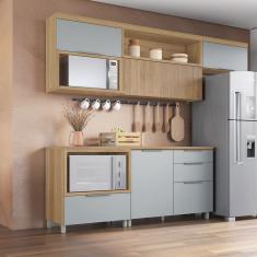 Cozinha Compacta Nesher Marquesa com 4 Portas, 4 Gavetas e 4 Prateleiras – 280cm de Largura