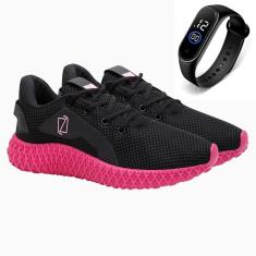 Tenis Feminino Esporte de Amarrar Academia Ortopêdico + Relógio-Feminino