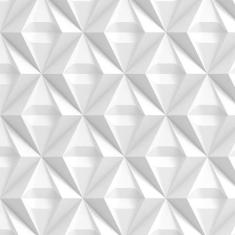 Papel De Parede 3D Triangulos Para Quartos E Sala Em Tons De Branco E 