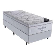 Cama Box Solteiro + Colchão Ortobom De Molas Freedom 66x88x188