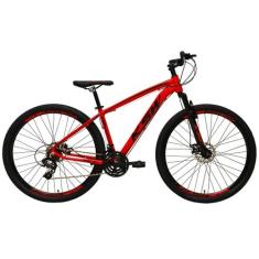 Bicicleta aro 29 Ksw Xlt 27v Freio Disco Hidráulico Garfo Trava Vermel