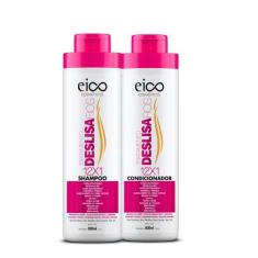 Kit Shampoo + Condicionador Deslisa Fios Eico  800ml Tratamento Profis
