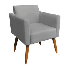 Poltrona Marisa Suede Pés Palito Castanho Drossi grafite - D'ROSSI