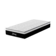 Colchão Solteiro Gemini Molas Ensacadas (26x78x188) Grafite e Branco -