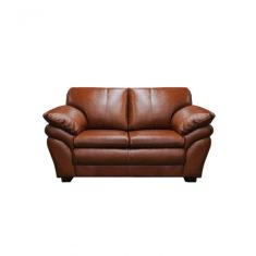 Sofá De Couro Gana 2 Lugares Conhaque Com Brilho - Mempra Design