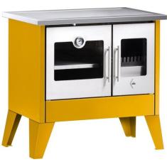 Fogão a Lenha Trentino Esquerdo Chapa Ferro Amarelo HMD