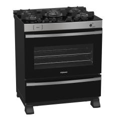 Fogao a Gas 5 Bocas Venax Maxi Vitreo Inox