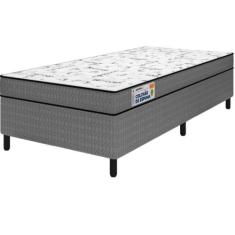 Conjunto Colchão Espuma D28 Firme Cama Box Solteiro Acction Plumatex