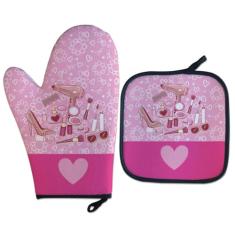 Luva Térmica de Forno Geek luva Charmosa Presente Criativo cor:Rosa