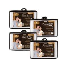 Kit com 4 Travesseiros Favos de Mel Intense - Lavável em Máquina - Fib