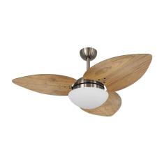 Ventilador De Teto Kovalski Bronze 3 Pás Rádica Freijó 220V