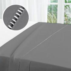 Lençol Casal Avulso de Cima com Ponto Palito Percal 180 Fios - RAFALOR