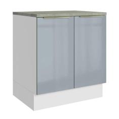 Balcão Madesa 70 Cm 2 Portas - Com Tampo Branco/Cinza
