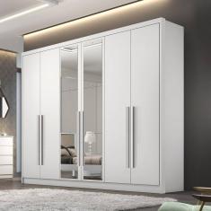 Guarda Roupa 6 Portas 6 Gavetas com Espelho Reno Novo Horizonte Branco