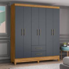 Guarda Roupa Roupeiro Moval Solteiro Panamá Freijó Cinza