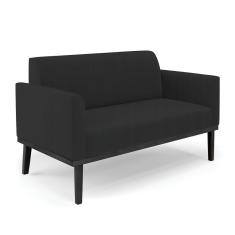 Sofá Namoradeira Base de Madeira Fixa Preto Marisa Veludo D03 - D`Rossi