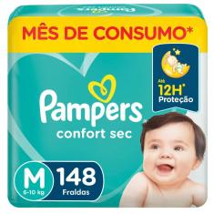 Fralda Pampers Confort Sec Jumbo Plus M Com 148Un