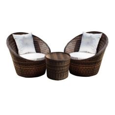 Conjunto de Poltronas Fibra Sintética Bola - 2 Poltronas + 1 Mesa Cent