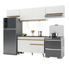 Armário de Cozinha Compacta 260cm com Leds Veneza Up Multimóveis V2022