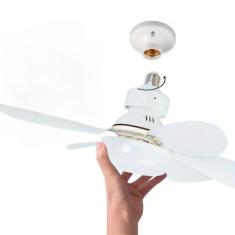 Ventilador de Teto Potente com Lâmpada Controle Bivolt Silencioso - BI