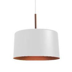 Pendente Large Biboquê  Branco Com Cobre - Mundial Luz, Pendente