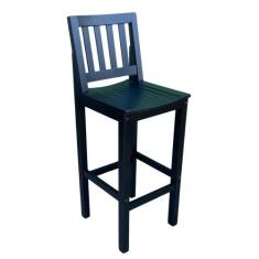 Banqueta Alta de Madeira com Encosto Confort Banco Alto Cadeira Balcão