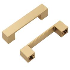 Hickory Hardware Pacote com 10 puxadores quadrados de armário Heritage, alças de perfil baixo para portas de armário de cozinha, gavetas de cômoda e penteadeira de banheiro, 96 mm (3-3/4 pol.) de