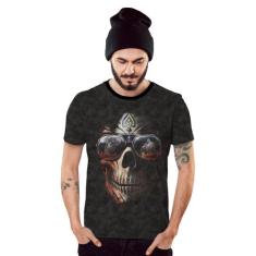 Camiseta Oculos Escuro Caveira Motociclista - Di Nuevo, GG, Grafitte