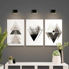 Kit Placas Quadros Decorativos 3 Peças Mdf - Geométrico - Davys Creati