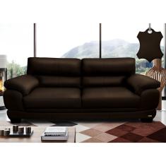 Sofá de Couro Legítimo 3 Lugares 2,26m Cama inBox Don Arturo.