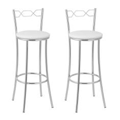 Kit 2 Banquetas Bc51-a A102 Cromada/branco