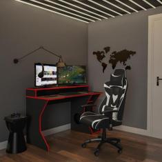 Cadeira Gamer Smartness Preta e Branca - Mobly