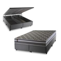 Conjunto Box Baú Cinza Miami Cinza 158x198x69 Espuma D33