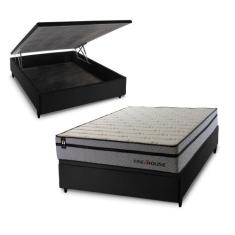 Conjunto Box Baú Preston Cinza 138x188x78 c/ Molas Ensacadas - King Ho