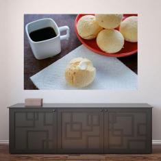 Painel Adesivo de Parede - Pão de Queijo - Lanchonete - Restaurante - 