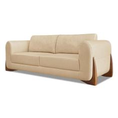 Sofá 2 Lugares Base de Madeira Clarissa 180 cm Linho Dourado S04 - D'R