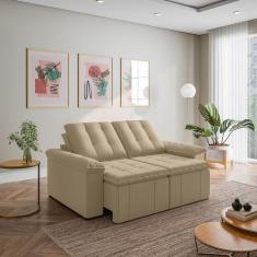 Sofá Retrátil Reclinável 3 Lugares 180cm Veludo com Molas Palmeira Cab