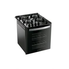 Fogão 4 Bocas Atlas De Embutir Utop Glass Mega Chama Preto