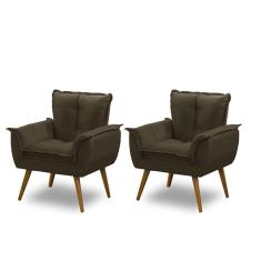 Kit 02 Poltronas Opala Luxo Marrom ADONAI ESTOFADOS