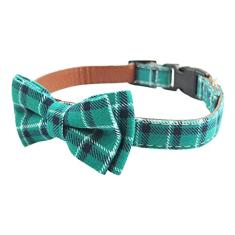 Coleira para cães com laço – coleiras para cães de couro e algodão macio e resistente para cães pequenos e médios e grandes raças filhotes ajustáveis 18 cores e 3 tamanhosPipidog S 10"-14"