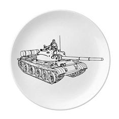 Tanks Epuipment Placa militar decorativa de porcelana Salver Prato de jantar