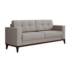 Sofá 2 Lugares Living Pés e Base em Madeira Eco Algodão 